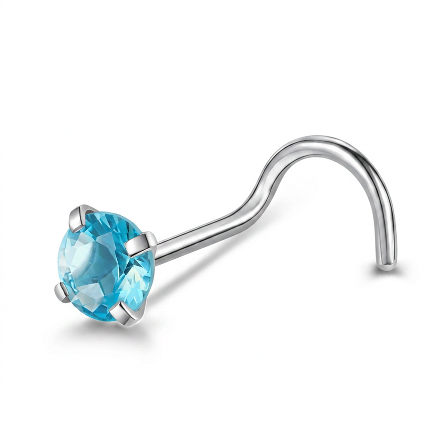 Piercing con zircone a forma di cuore, stella, cerchio e quadrato in Acciaio Chirurgico 316L - Piercing per naso