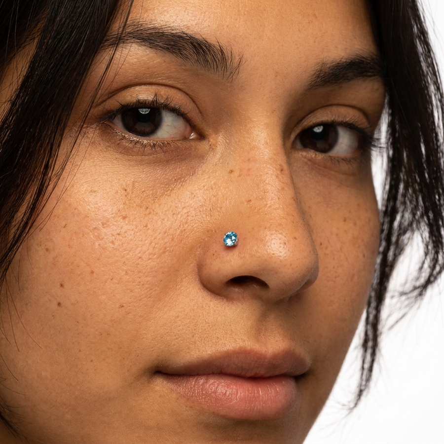 Piercing con zircone a forma di cuore, stella, cerchio e quadrato in Acciaio Chirurgico 316L - Piercing per naso