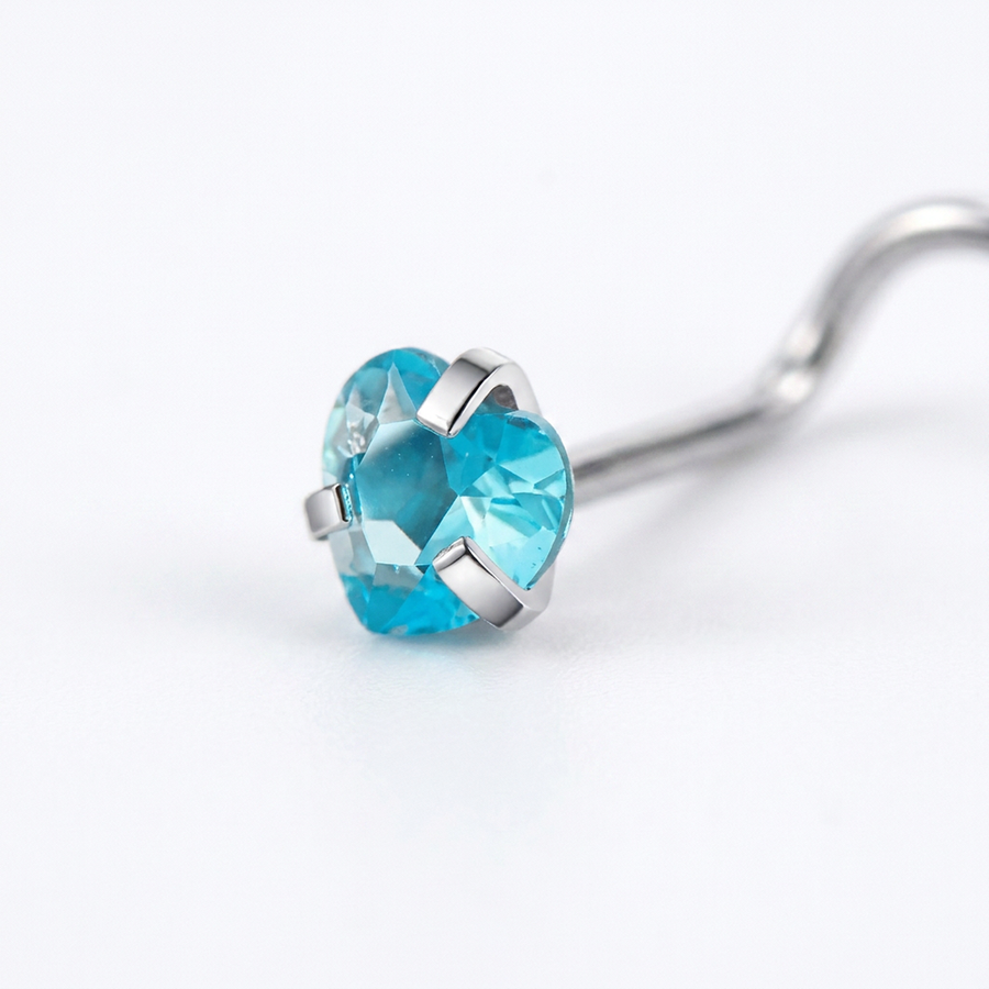 Piercing con zircone a forma di cuore, stella, cerchio e quadrato in Acciaio Chirurgico 316L - Piercing per naso
