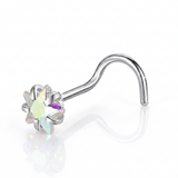 Piercing con zircone a forma di stella con spirale in Acciaio Chirurgico 316L - Piercing per naso