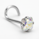 Piercing con zircone a forma di cuore con spirale in Acciaio Chirurgico 316L - Piercing per naso