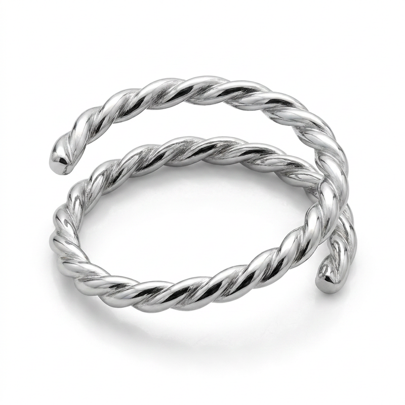 Spirale intrecciata in Acciaio Chirurgico 316L - Piercing per naso