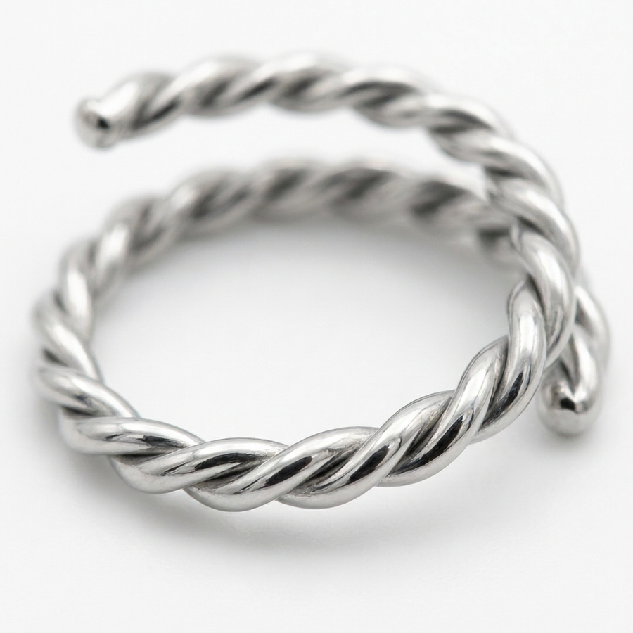 Spirale intrecciata in Acciaio Chirurgico 316L - Piercing per naso