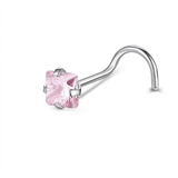 Piercing con zircone a forma di cuore, stella, cerchio e quadrato in Acciaio Chirurgico 316L - Piercing per naso