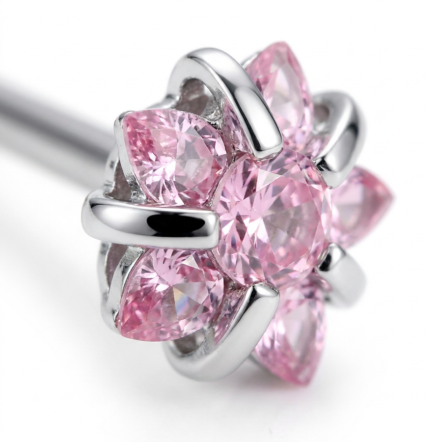 Piercing con zircone a forma di cuore, stella, cerchio e quadrato in Acciaio Chirurgico 316L - Piercing per naso