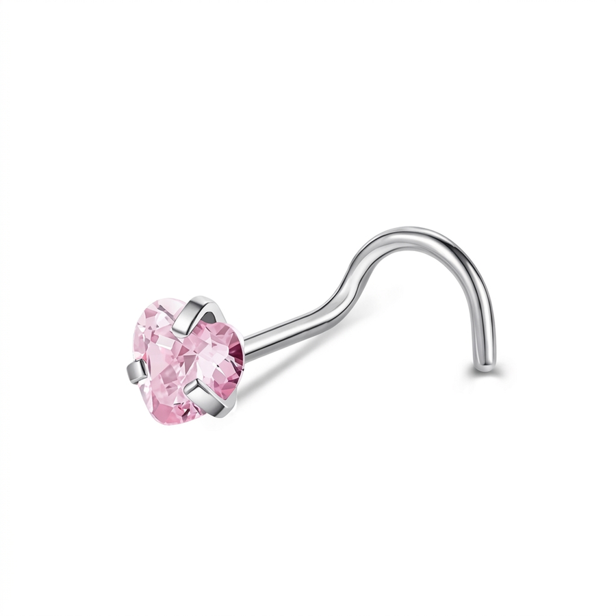 Piercing con zircone a forma di cuore, stella, cerchio e quadrato in Acciaio Chirurgico 316L - Piercing per naso