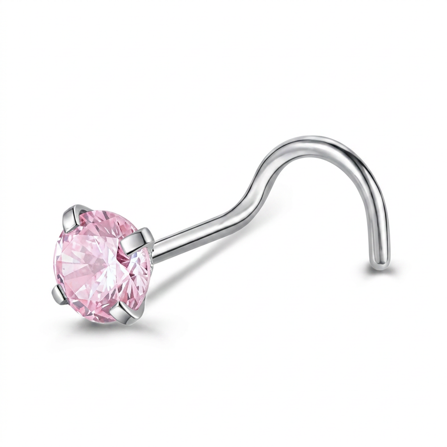 Piercing con zircone a forma di cuore, stella, cerchio e quadrato in Acciaio Chirurgico 316L - Piercing per naso