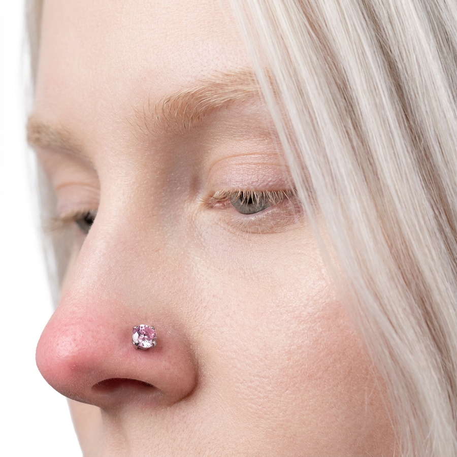 Piercing con zircone a forma di cuore, stella, cerchio e quadrato in Acciaio Chirurgico 316L - Piercing per naso