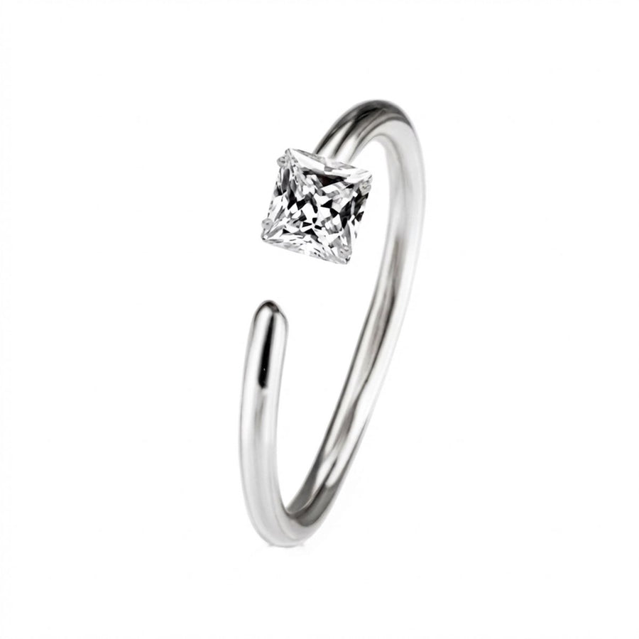 Piercing con zircone rotondo, quadrato, a stella, a cuore e  in Acciaio Chirurgico 316L - Piercing per nostril