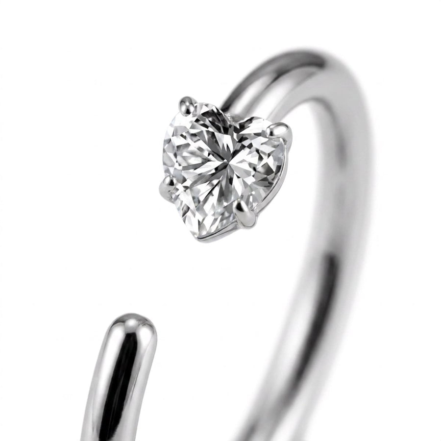 Piercing con zircone rotondo, quadrato, a stella, a cuore e  in Acciaio Chirurgico 316L - Piercing per nostril