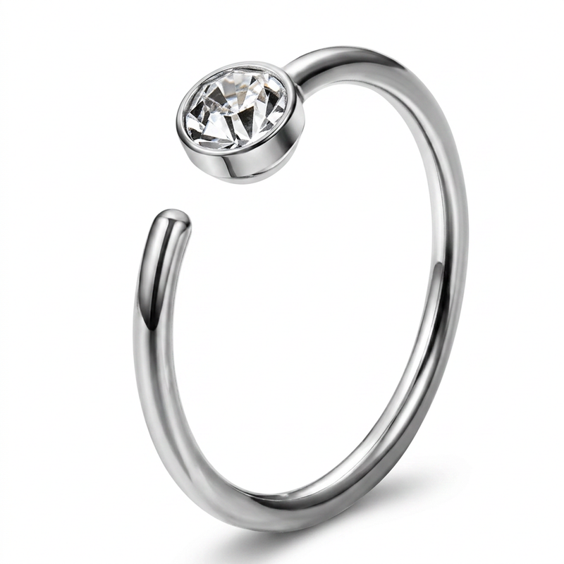 Piercing con zircone in acciaio chirurgico 316L - Piercing per naso