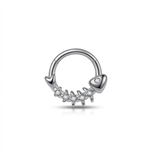 Piercing con pesce e zirconi in Acciaio Chirurgico 316L - Piercing per lobo, helix, daith, septum