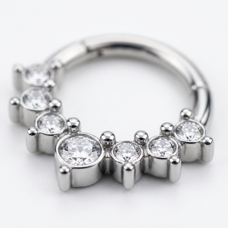 Piercing con zirconi in Acciaio Chirurgico 316L - Piercing per Lobo, helix, daith, septum