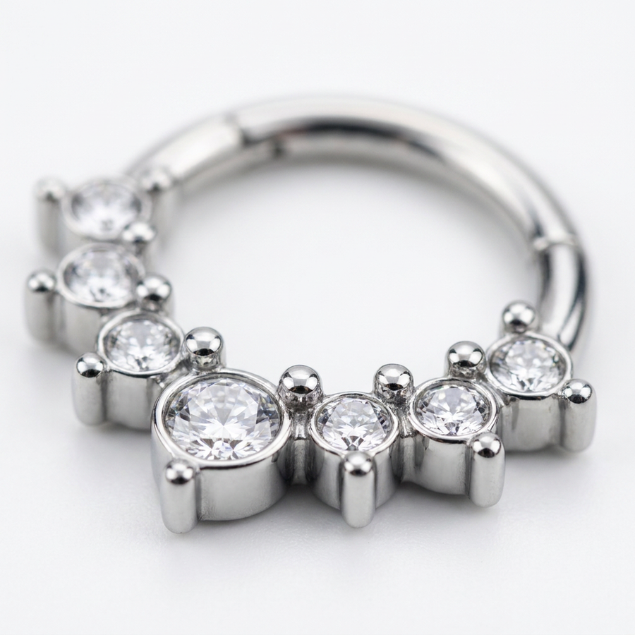 Piercing con zirconi in Acciaio Chirurgico 316L - Piercing per Lobo, helix, daith, septum
