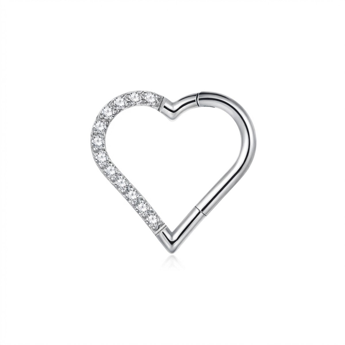 Piercing a cuore con zirconi in Acciaio Chirurgico 316L - Piercing per helix, daith, septum