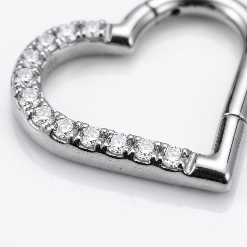 Piercing a cuore con zirconi in Acciaio Chirurgico 316L - Piercing per helix, daith, septum