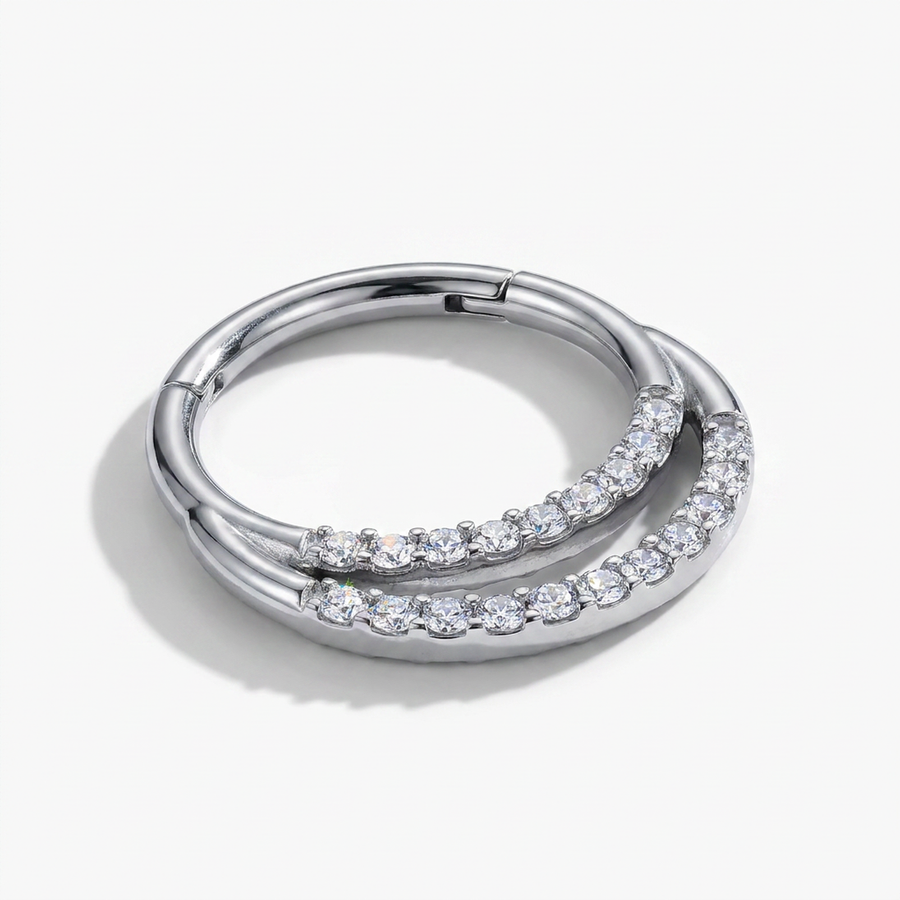 Piercing con zirconi in Acciaio Chirurgico 316L - Piercing per lobo, helix, daith, septum