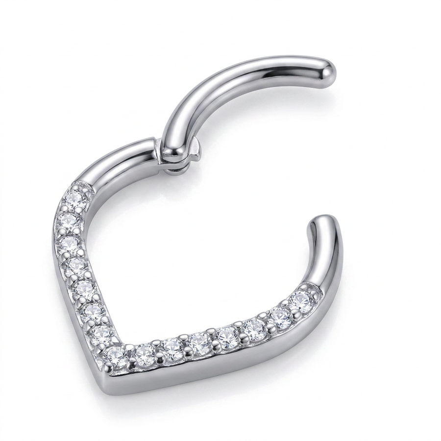Piercing a punta con zirconi in Acciaio Chirurgico 316L - Piercing per lobo, helix, daith, septum