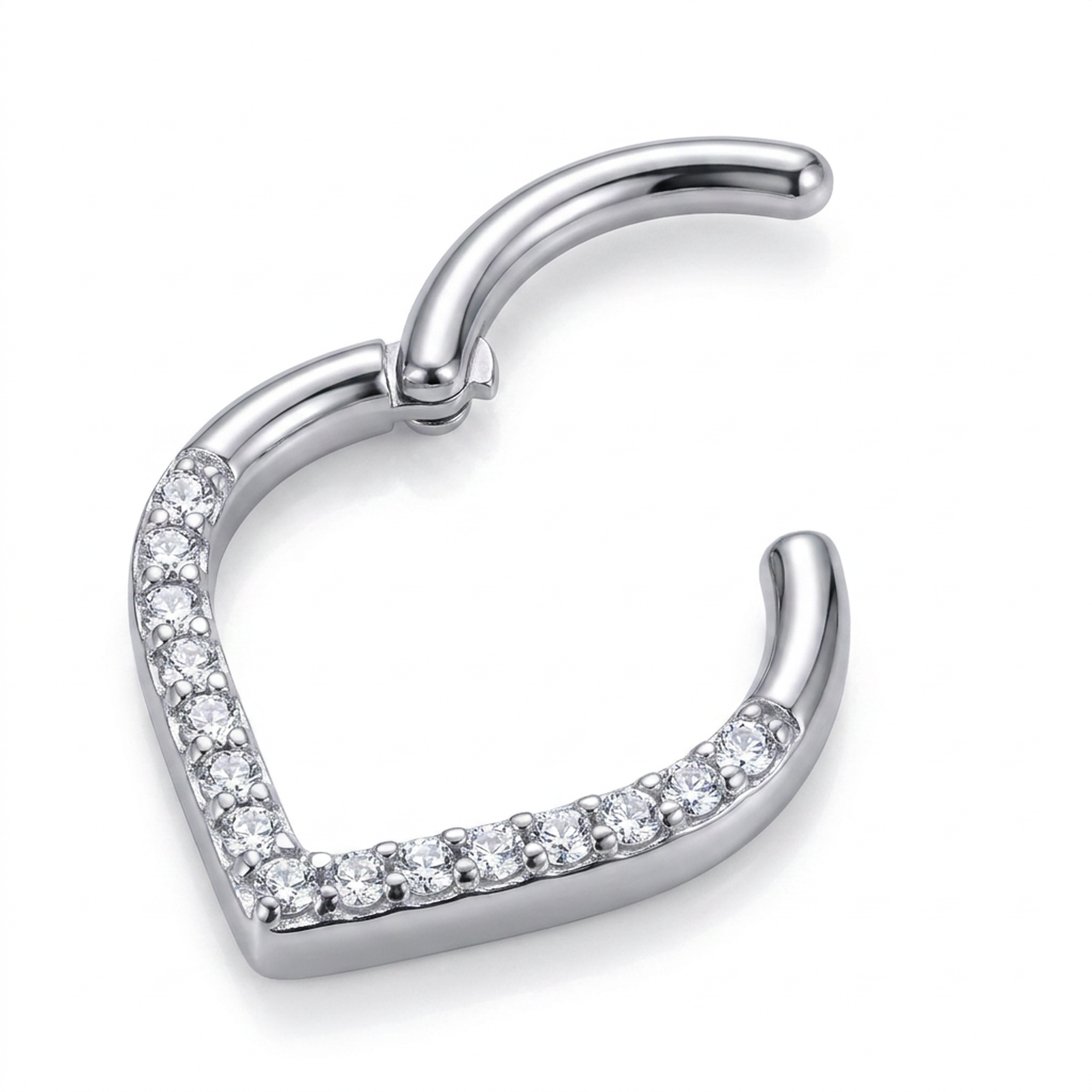 Piercing a punta con zirconi in Acciaio Chirurgico 316L - Piercing per lobo, helix, daith, septum