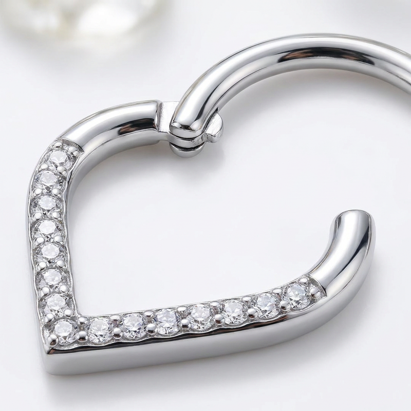 Piercing a punta con zirconi in Acciaio Chirurgico 316L - Piercing per lobo, helix, daith, septum