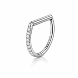 Piercing mezzo cerchio con zirconi in Acciaio Chirurgico 316L - Piercing per lobo, helix, daith, septum
