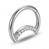 Piercing a forma di luna con zirconi in Acciaio Chirurgico 316L - Piercing per helix, daith, septum