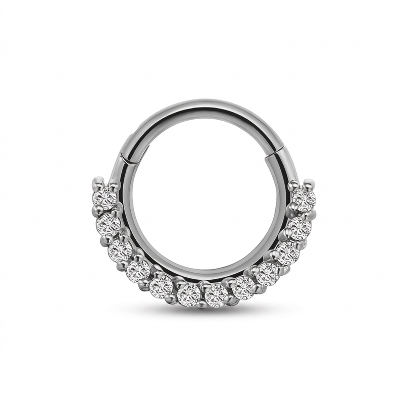 Piercing con zirconi in Acciaio Chirurgico 316L - Piercing per lobo, helix, daith, septum