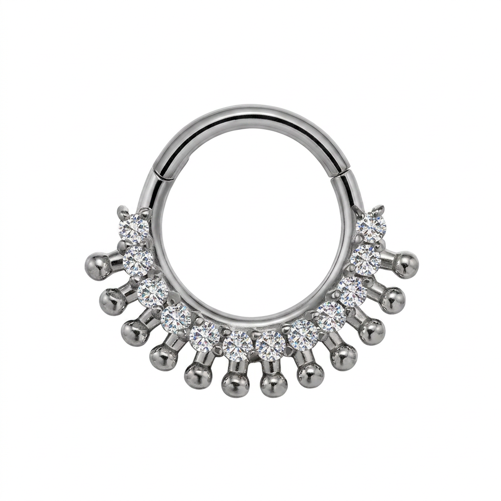Piercing con zirconi in Acciaio Chirurgico 316L - Piercing per lobo, helix, daith, septum