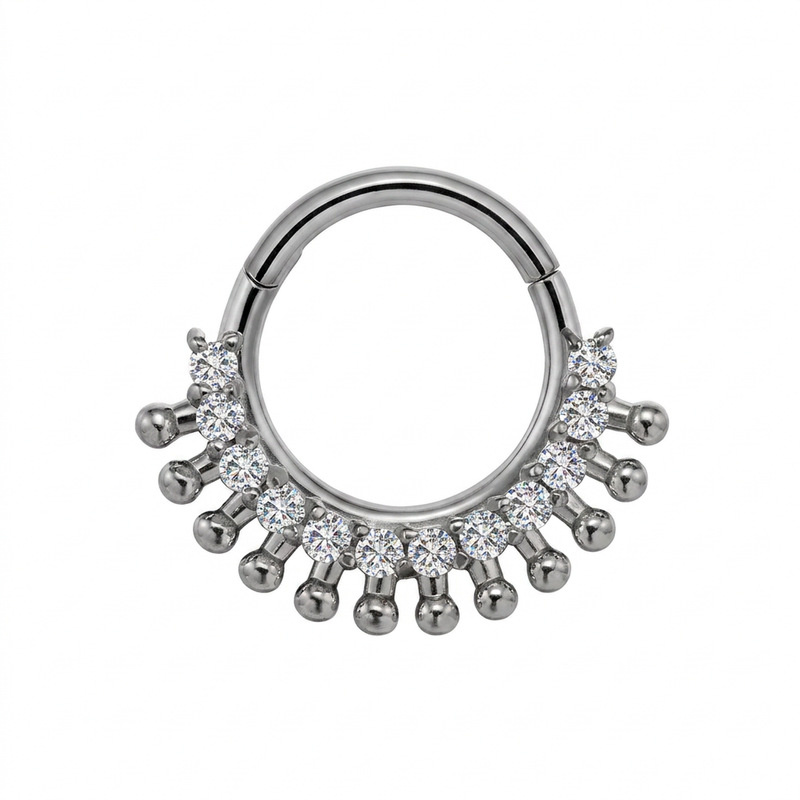 Piercing con zirconi in Acciaio Chirurgico 316L - Piercing per lobo, helix, daith, septum