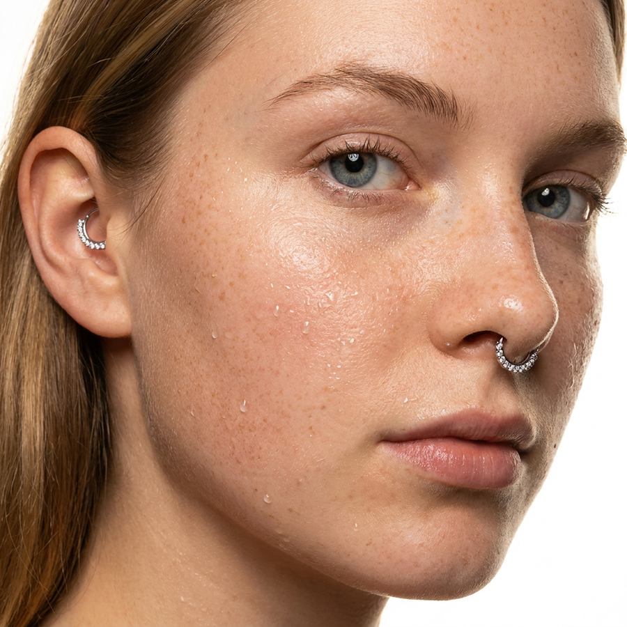Piercing con zirconi in Acciaio Chirurgico 316L - Piercing per lobo, helix, daith, septum