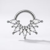 Piercing con petali di zirconi in Acciaio Chirurgico 316L - Piercing per lobo, helix, daith, septum