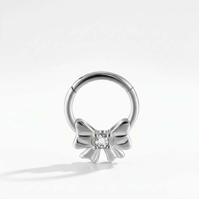 Piercing con fiocco in Acciaio Chirurgico 316L - Piercing per lobo, helix, daith, septum