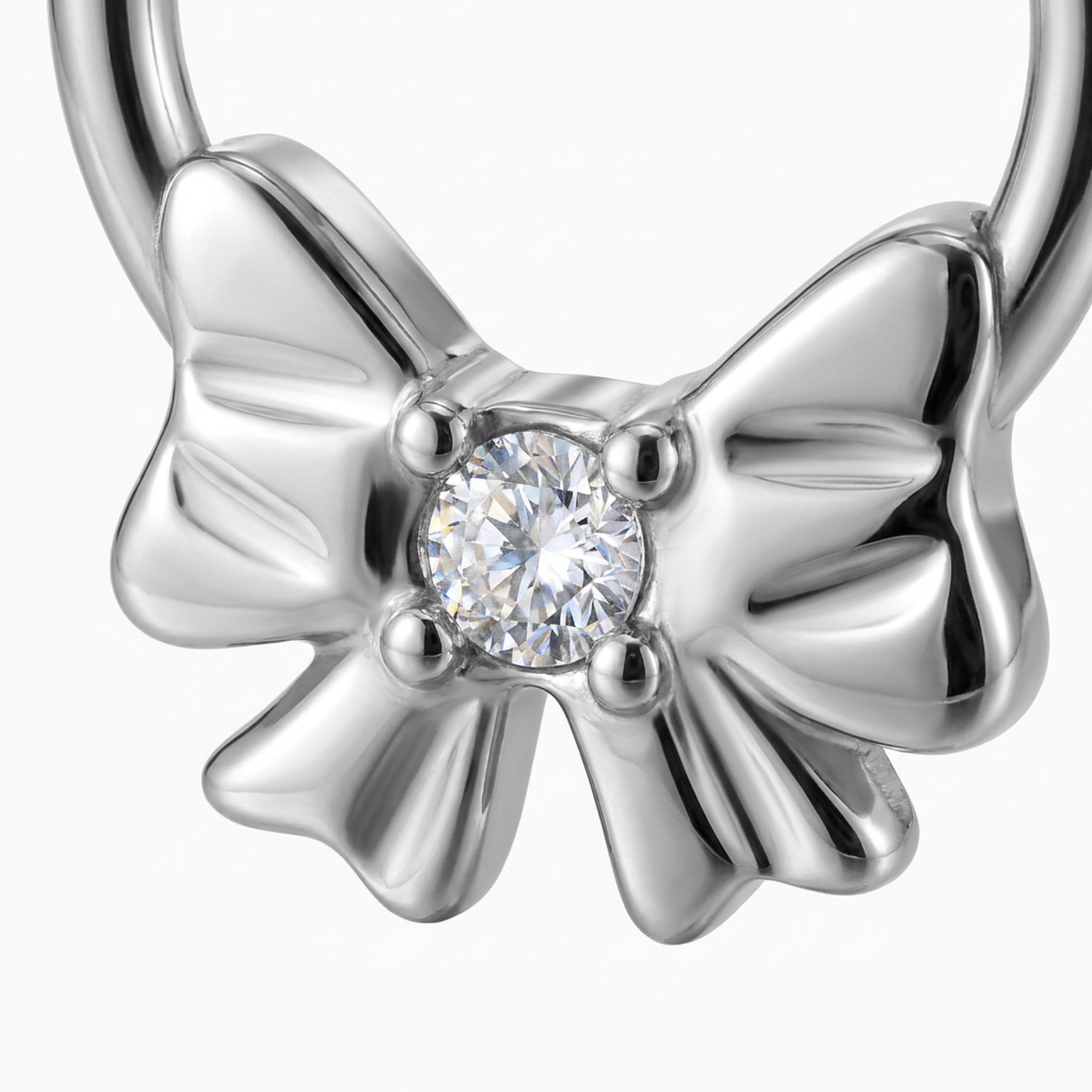 Piercing con fiocco in Acciaio Chirurgico 316L - Piercing per lobo, helix, daith, septum