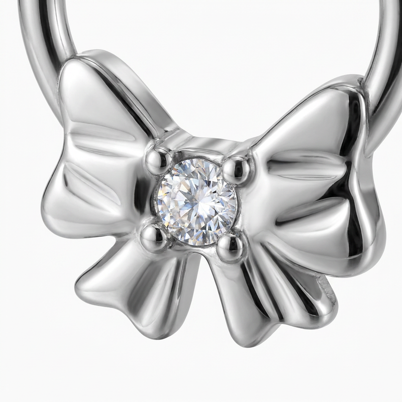 Piercing con fiocco in Acciaio Chirurgico 316L - Piercing per lobo, helix, daith, septum