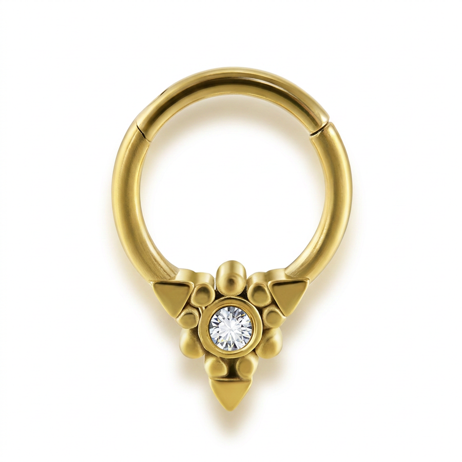 Piercing con punta e zircone in Acciaio Chirurgico 316L - Piercing per lobo, helix, daith, septum