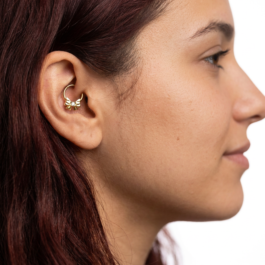 Piercing con fiocco in Acciaio Chirurgico 316L - Piercing per lobo, helix, daith, septum