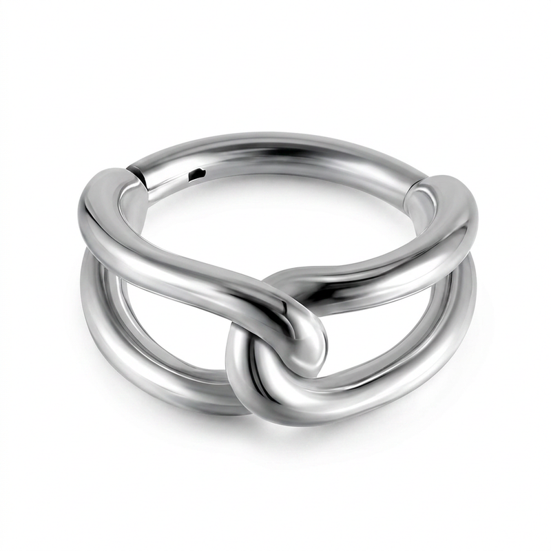 Cerchietto intrecciato in Acciaio Chirurgico 316L - Piercing per lobo, helix, forward helix, tragus
