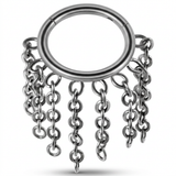 Piercing con catene pendenti in acciaio chirurgico 316L - Piercing per helix, daith, septum