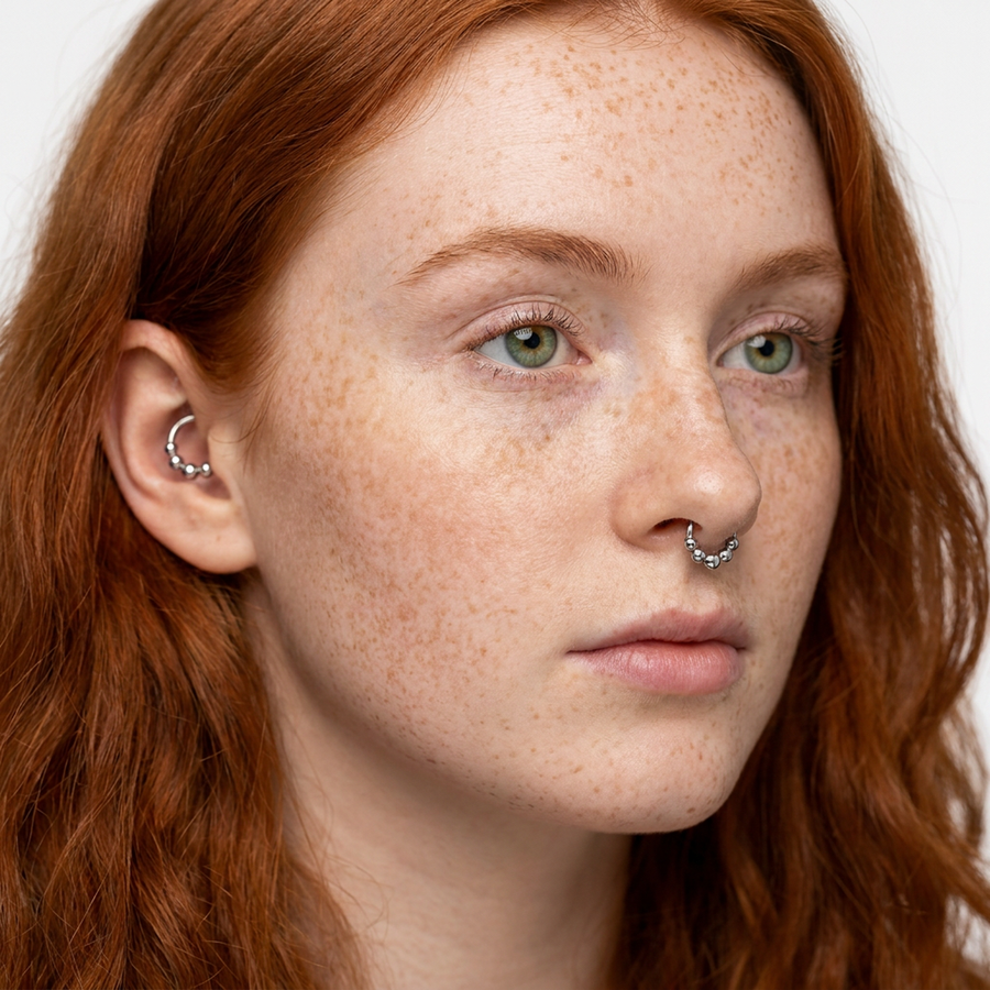 Piercing con sfere in Acciaio Chirurgico 316L - Piercing per lobo, helix, daith, septum
