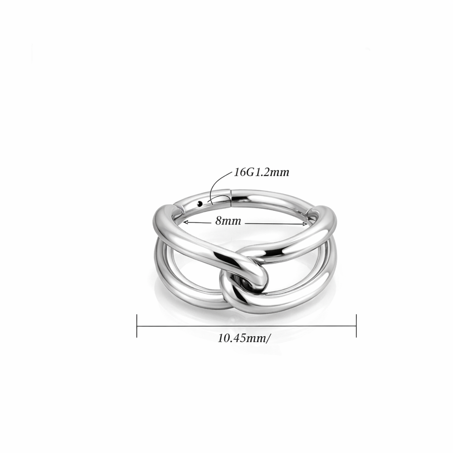 Cerchietto intrecciato in Acciaio Chirurgico 316L - Piercing per lobo, helix, forward helix, tragus