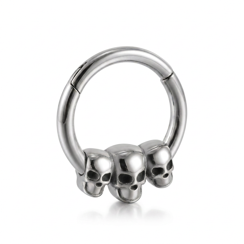 Piercing con teschi in Acciaio Chirurgico 316L - Piercing per lobo, helix, daith, septum