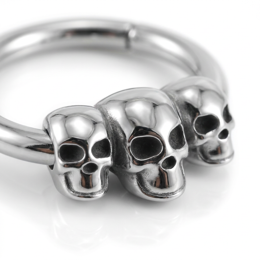 Piercing con teschi in Acciaio Chirurgico 316L - Piercing per lobo, helix, daith, septum