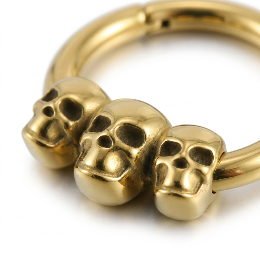 Piercing con teschi in Acciaio Chirurgico 316L - Piercing per lobo, helix, daith, septum