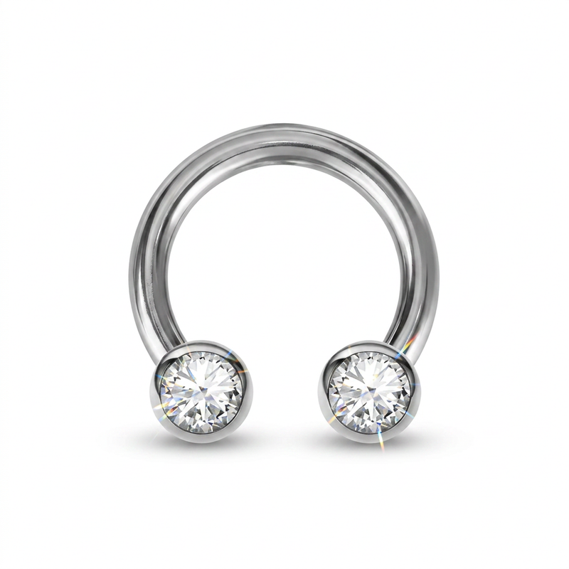 Piercing con palline di zirconi in Acciaio Chirurgico 316L - Piercing per lobo, helix, daith, septum