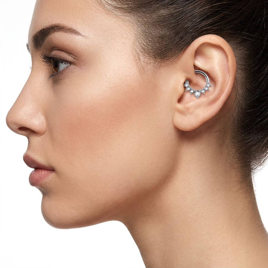 Piercing con zirconi in Acciaio Chirurgico 316L - Piercing per Lobo, helix, daith, septum