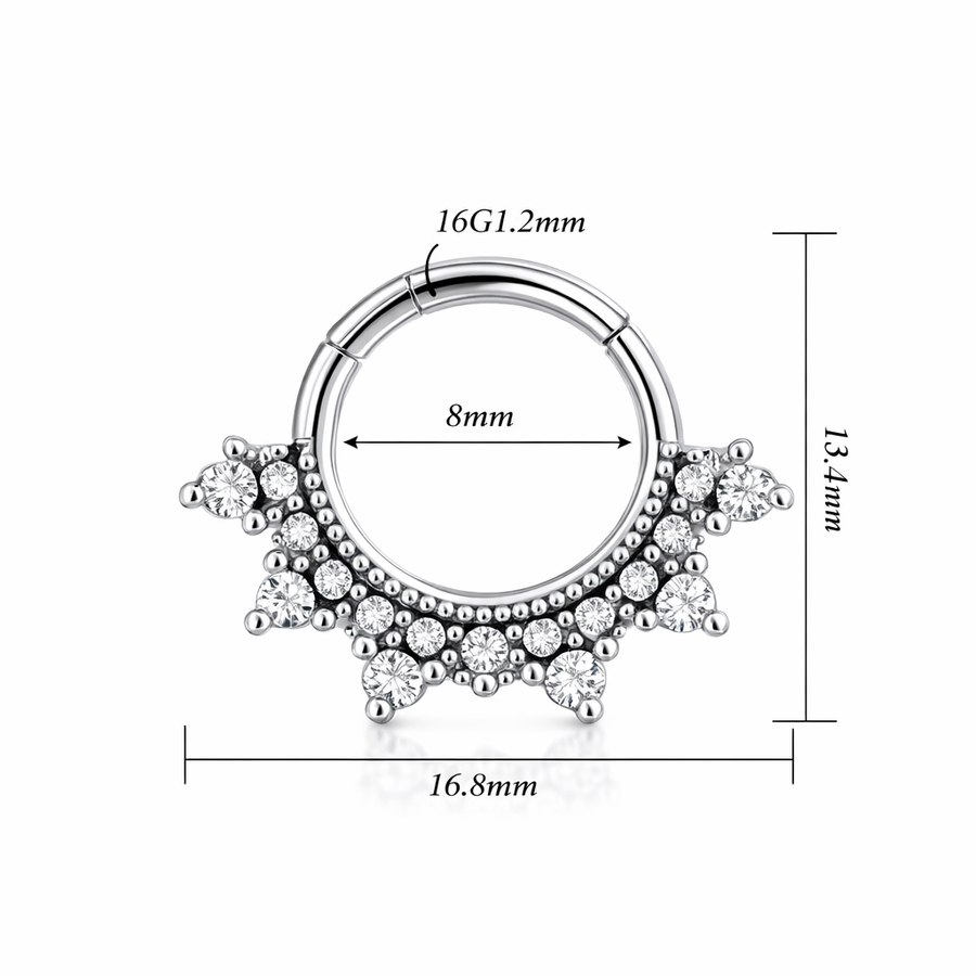 Piercing con zirconi in Acciaio Chirurgico 316L - Piercing per Lobo, helix, daith, septum