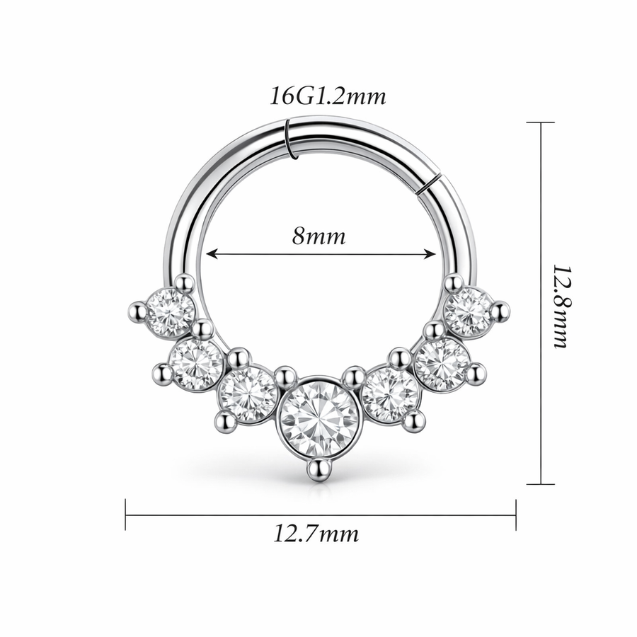 Piercing con zirconi in Acciaio Chirurgico 316L - Piercing per Lobo, helix, daith, septum