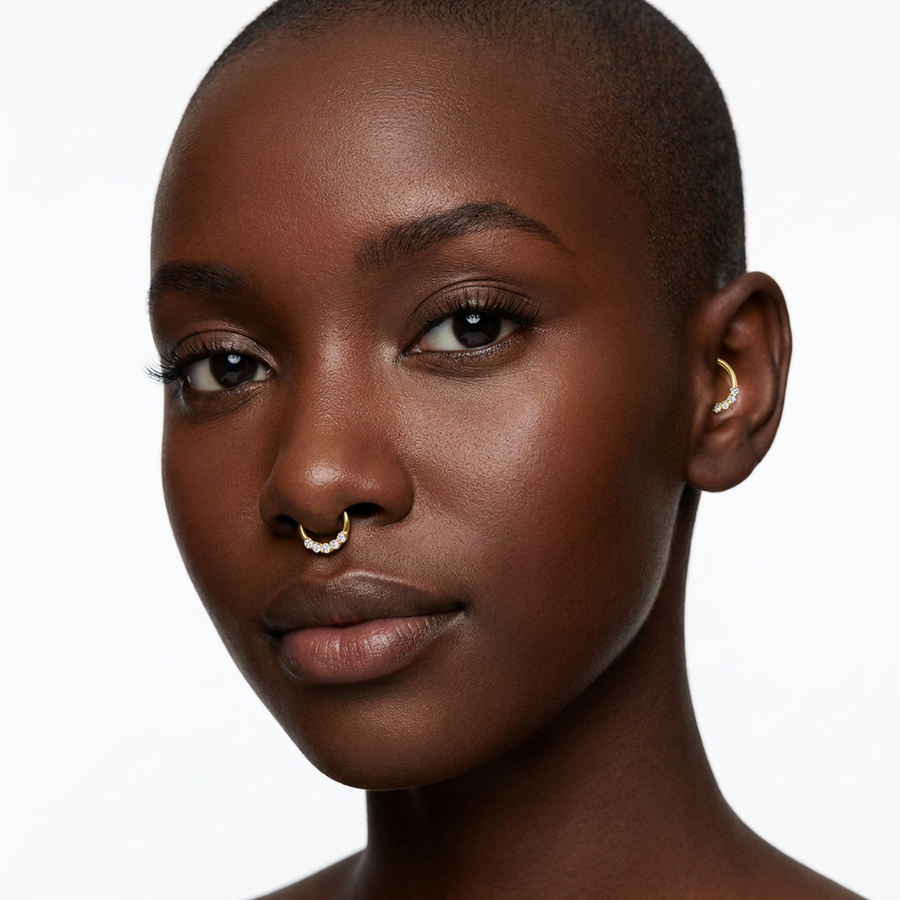 Piercing con zirconi in Acciaio Chirurgico 316L - Piercing per Lobo, helix, daith, septum