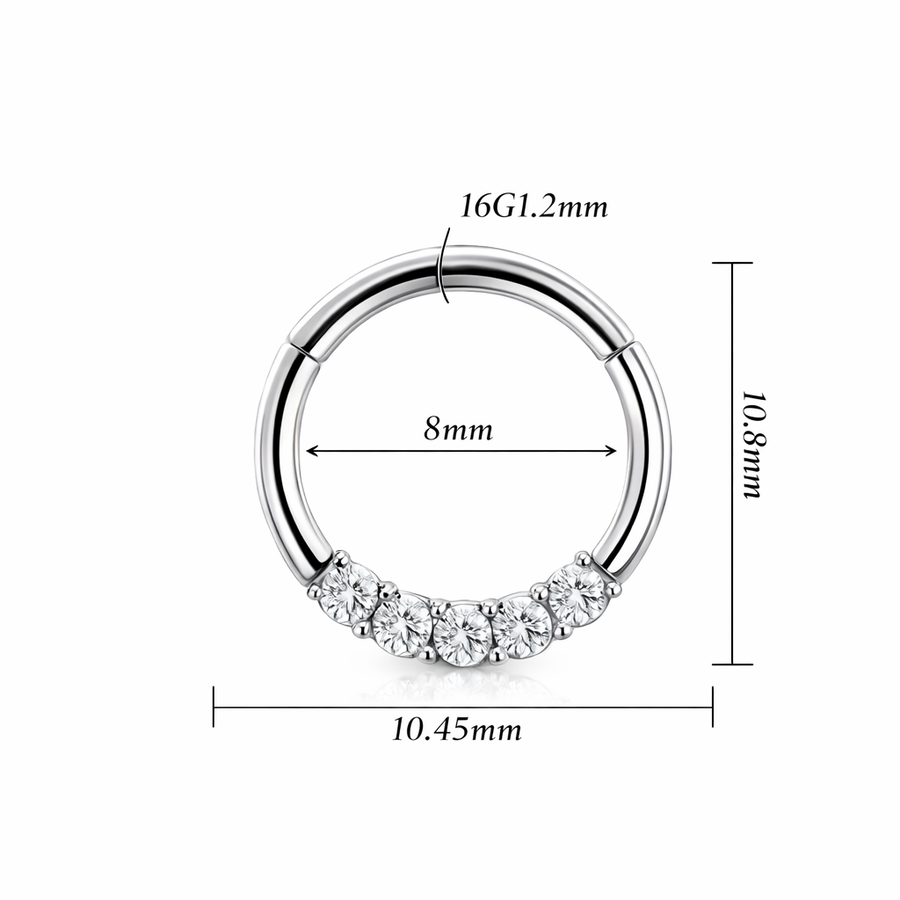 Piercing con zirconi in Acciaio Chirurgico 316L - Piercing per Lobo, helix, daith, septum