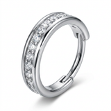 Cerchietto con fascia di zirconi in Acciaio Chirurgico 316L - Piercing per lobo, helix, forward helix, conch, tragus